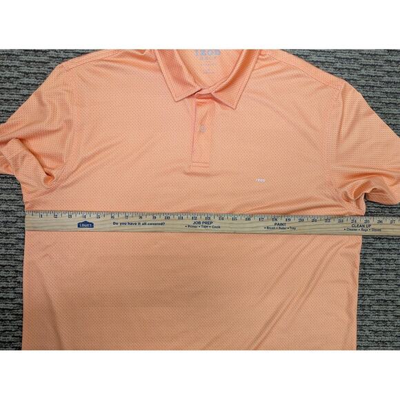 IZOD Golf Men’s Polo Shirt Large Orange Short Sleeve Performance Stretch - Picture 6 of 8